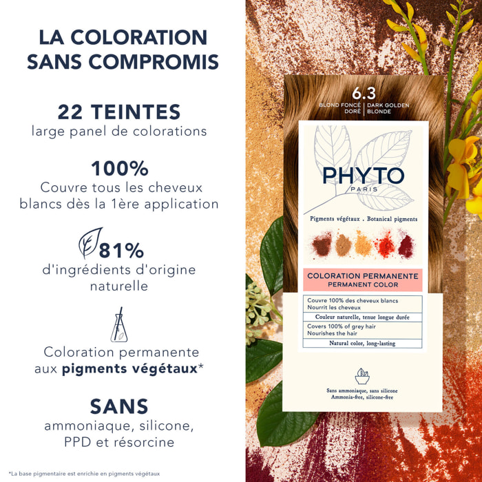 Kit Coloration - Coloration Permanente 6.3 Blond Foncé Doré