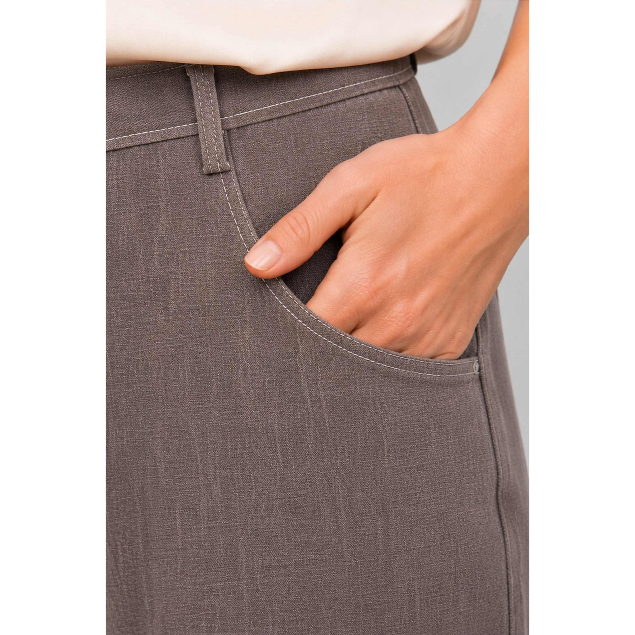 Kocca - Pantaloni da donna in lyocell a gamba larga e vita alta Donna