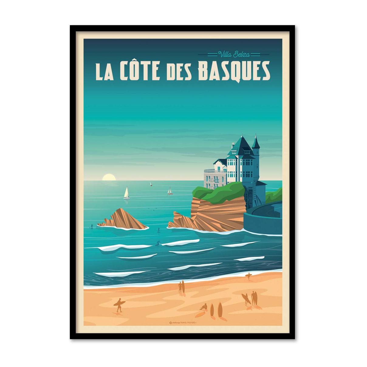 Art-Poster - Biarritz - Olahoop Travel Posters - 50 x 70 cm