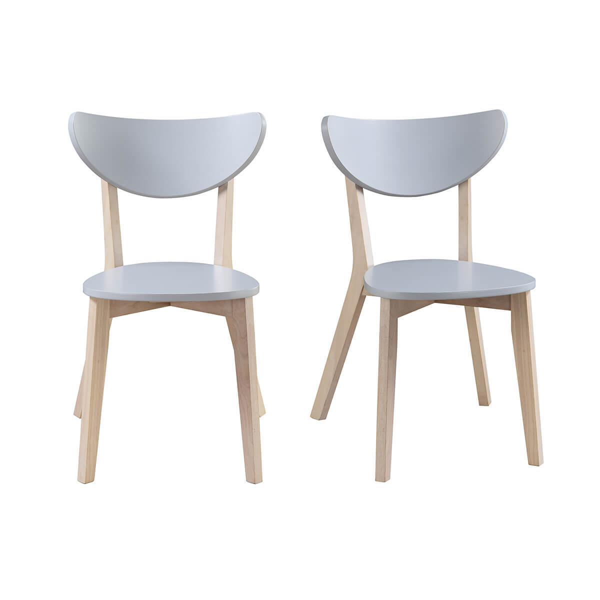 Chaises scandinaves gris et bois clair (lot de 2) LEENA