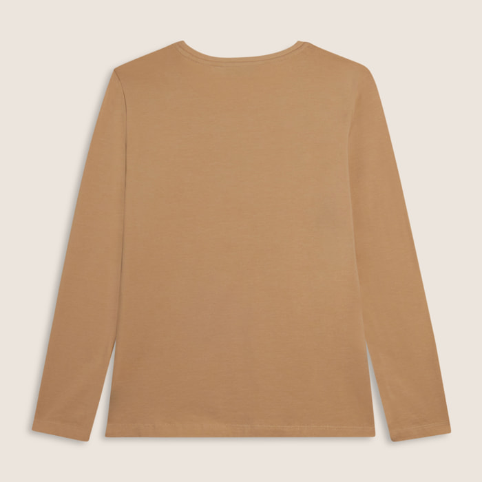 T-shirt a maniche lunghe con scritta “Something Amazing”