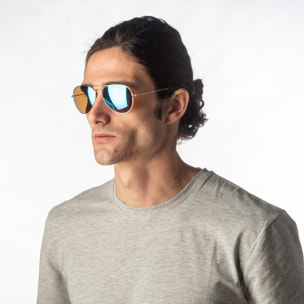 Gafas de sol PALO ALTO SAN DIEGO - Metal dorado / Revo azul