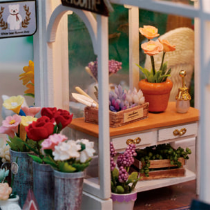 Invernadero con girasoles. Maqueta 3D realista con gran detalle, cubierta antipolvo y luces led.