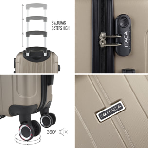 Juego De Trolley Cabina Y Neceser Itaca Havel Champagne