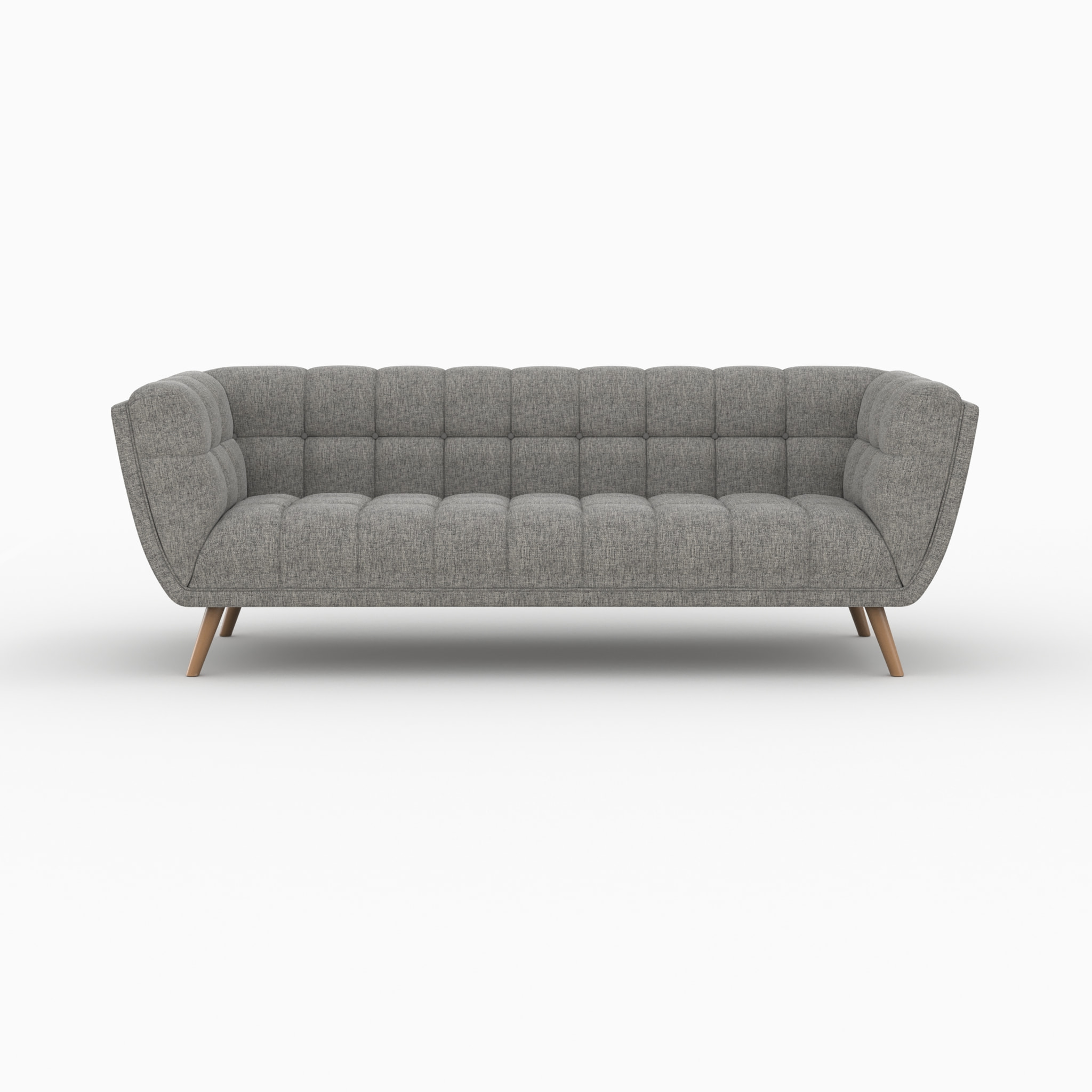Ensemble canapé et fauteuil en tissu gris 4 places - Carmen