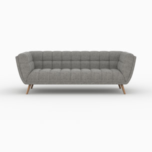 Ensemble canapé et fauteuil en tissu gris 4 places - Carmen