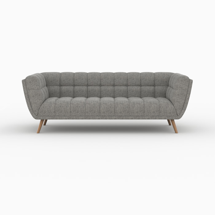 Ensemble canapé et fauteuil en tissu gris 4 places - Carmen
