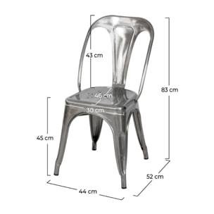 Lot de 2 chaises en métal chromé - Indus