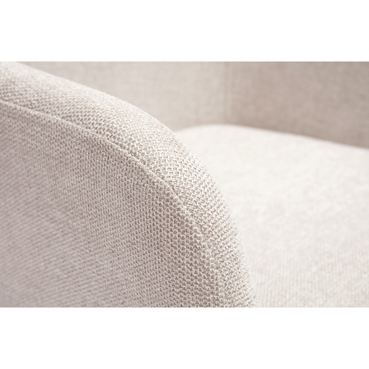 Chaise pivotante 360° en tissu effet velours texturé beige et métal noir AMIKA
