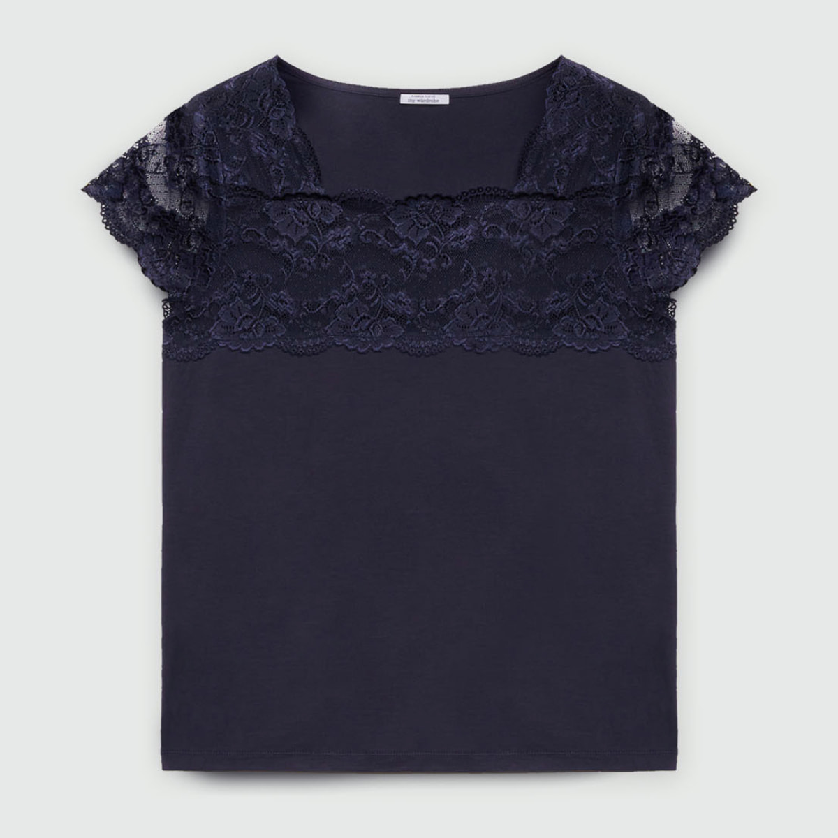 Fiorella Rubino - Camiseta con encaje - Azul
