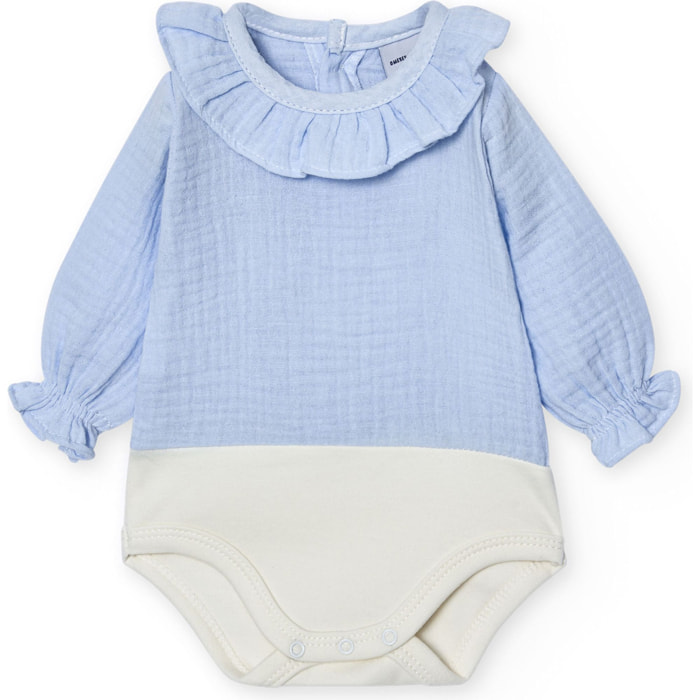 Body bebé manga larga cuello bambula