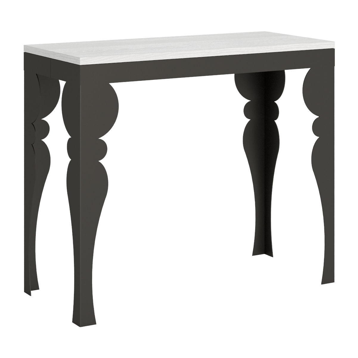 Console Paxon Evolution cm.90x40 (extensible à 300) Frêne Blanc cadre Anthracite