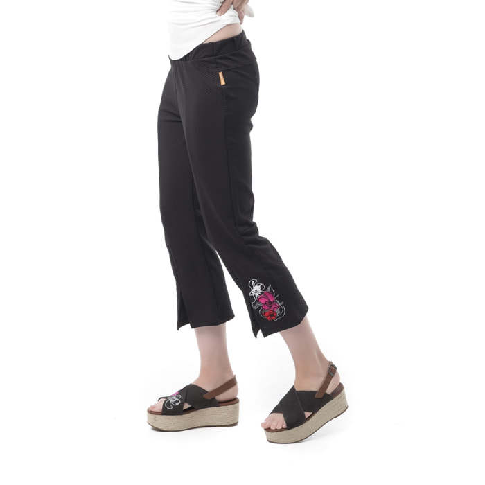 Pantalón Trafalgar Pantalón Bordado Largo Negro Casual para mujer