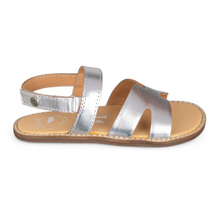 SANDALIA BAREFOOT PIEL CHETTO PALA PLATA