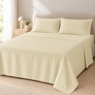 COMPLETO LENZUOLA PERCALLINO - BEIGE