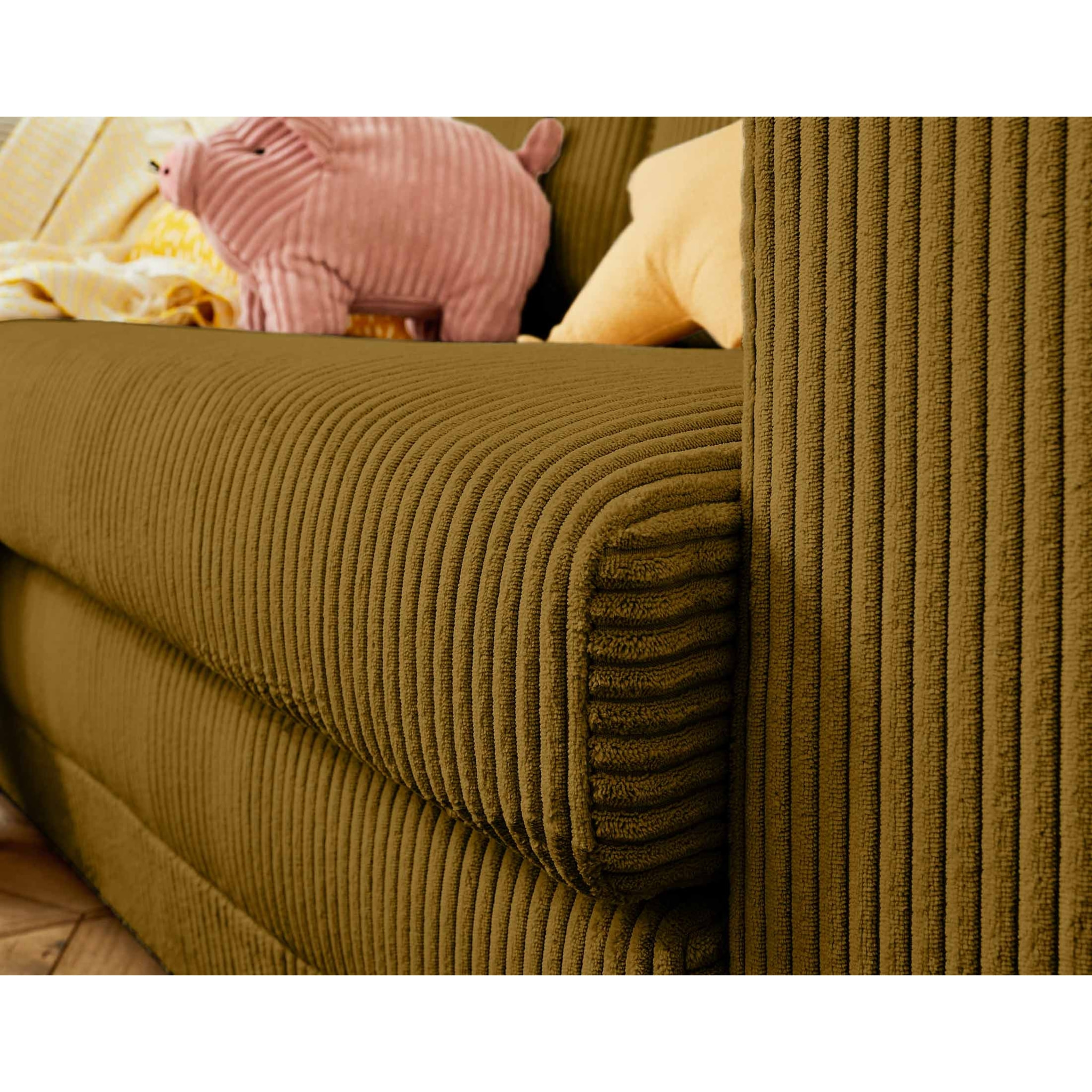 Marilia - canapé 2 places - convertible déplimousse - en velours côtelé - Jaune