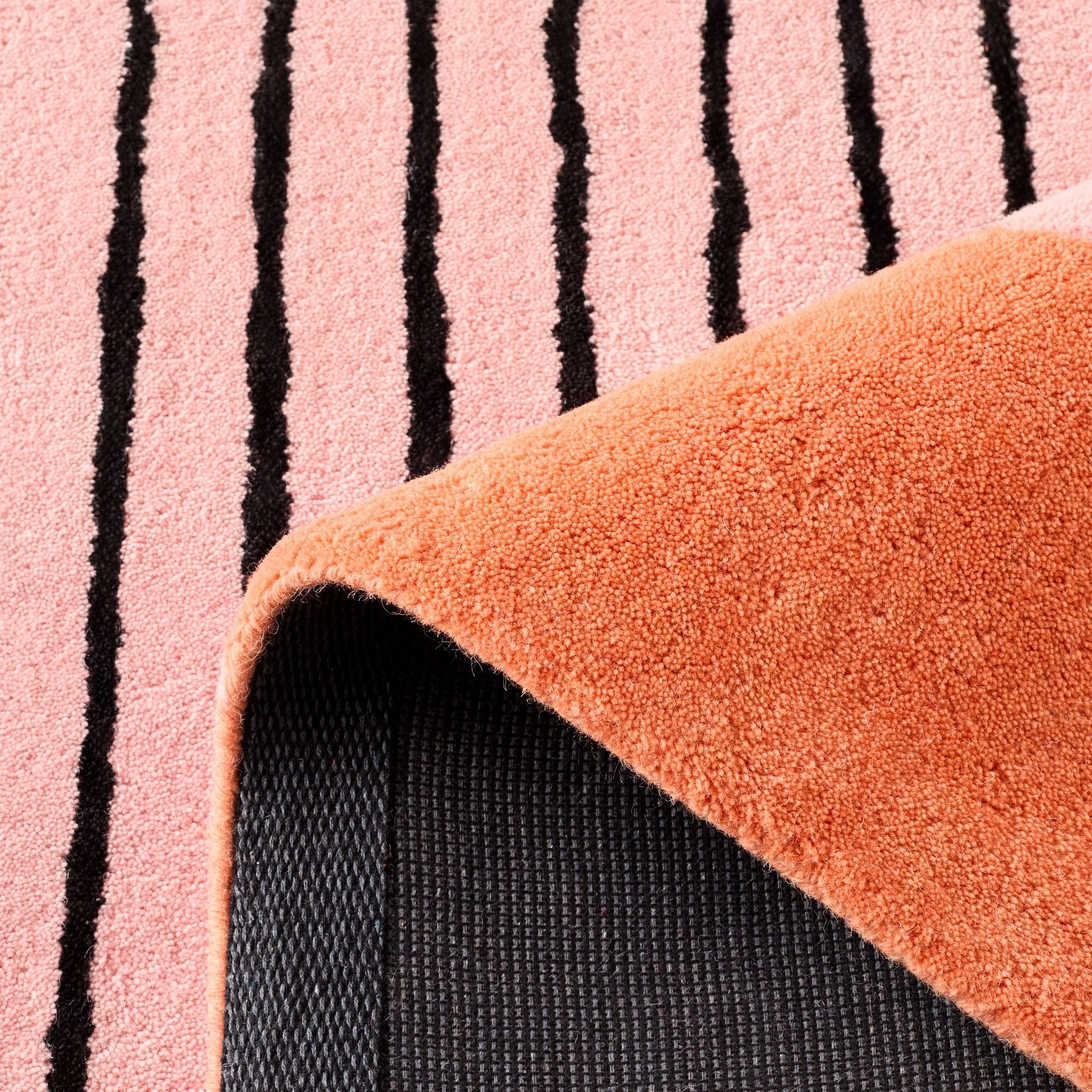 PANTONE - Tapis en laine fait main NUAGE SUCRE à motif géométrique orange