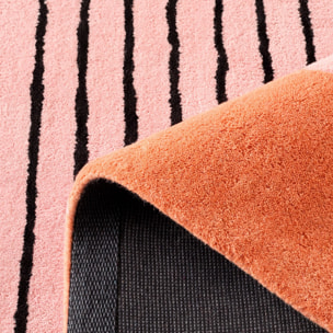 PANTONE - Tapis en laine fait main NUAGE SUCRE à motif géométrique orange