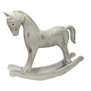 Cavallo a dondolo in legno bianco cm26,5x6,5h23