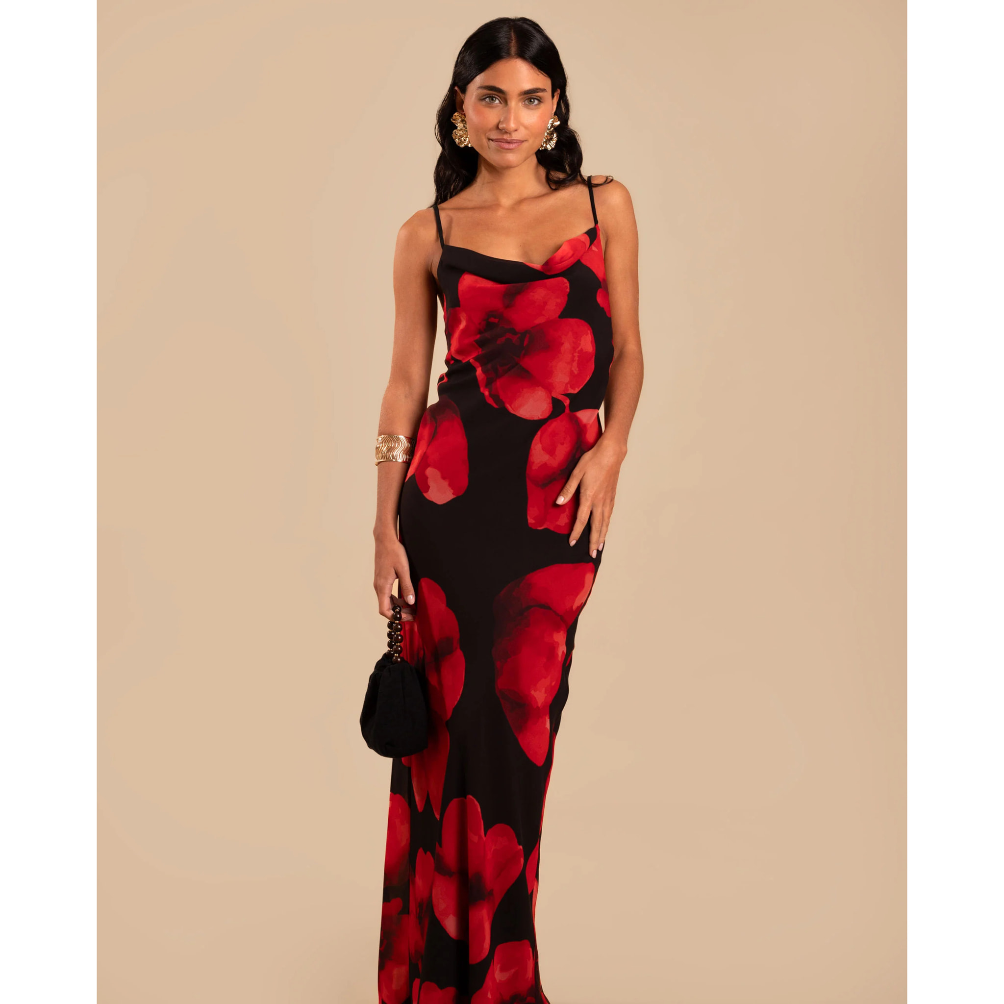 Vestido lencero largo con volante