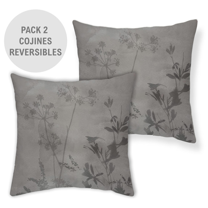 Pack 2 fundas de cojín deco BURBUJAS GRIS Nordic-Home