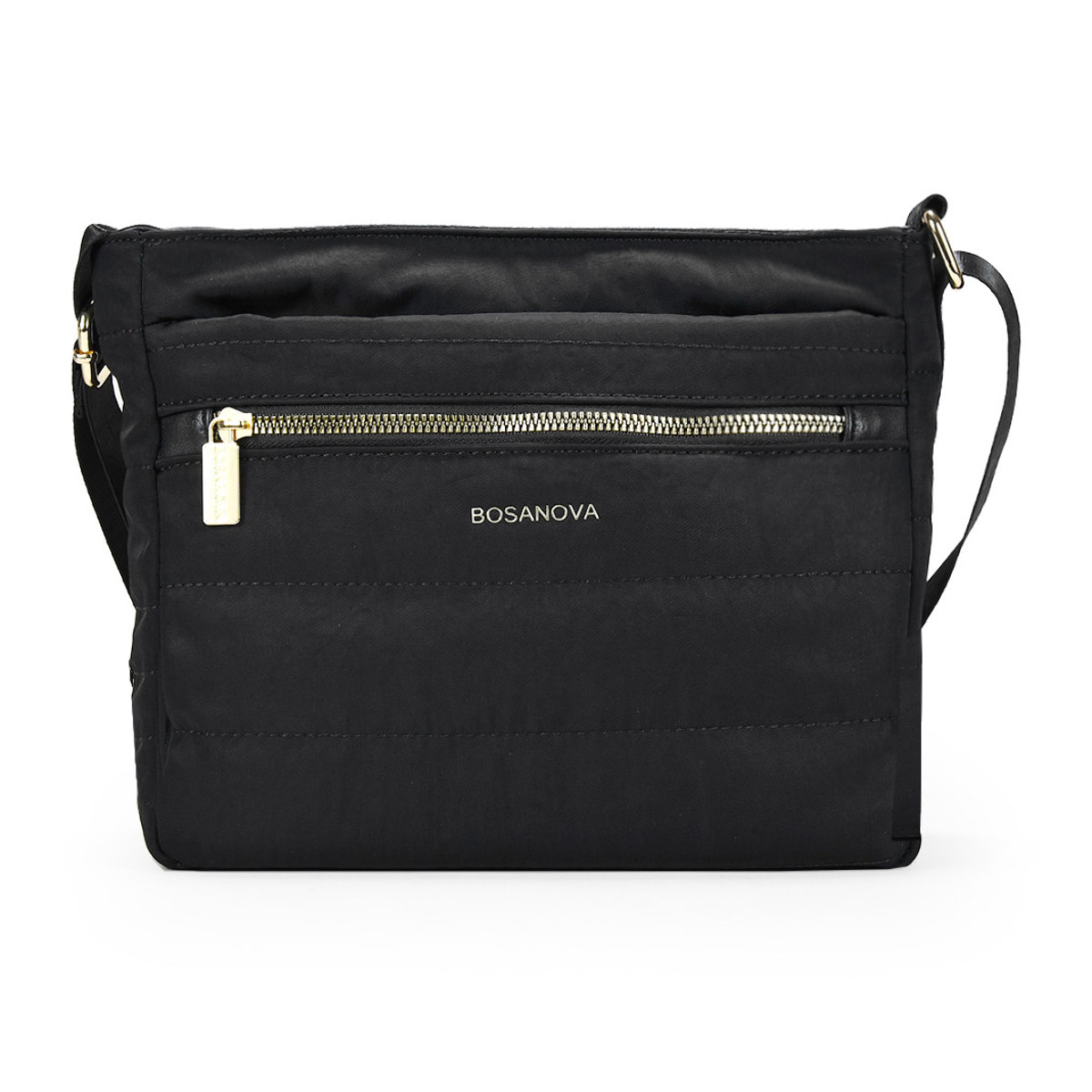 Bolso bandolera negro con cremallera