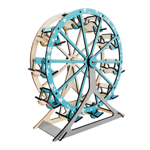 Maqueta 3D de madera. Noria Azul. 62 piezas.