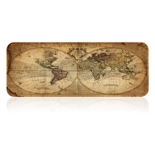 Tappetino per mouse da gioco XXL con design mappa del mondo. 79x29,5 cm
