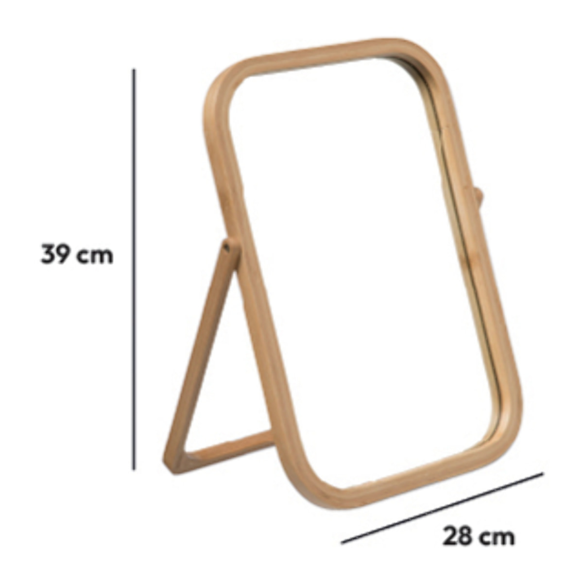 Miroir sur pieds 39cm Bambou