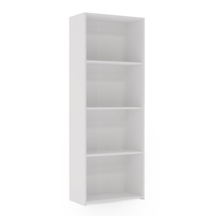 Libreria a colonna LONI 160x60 cm bianca con 5 ripiani a giorno