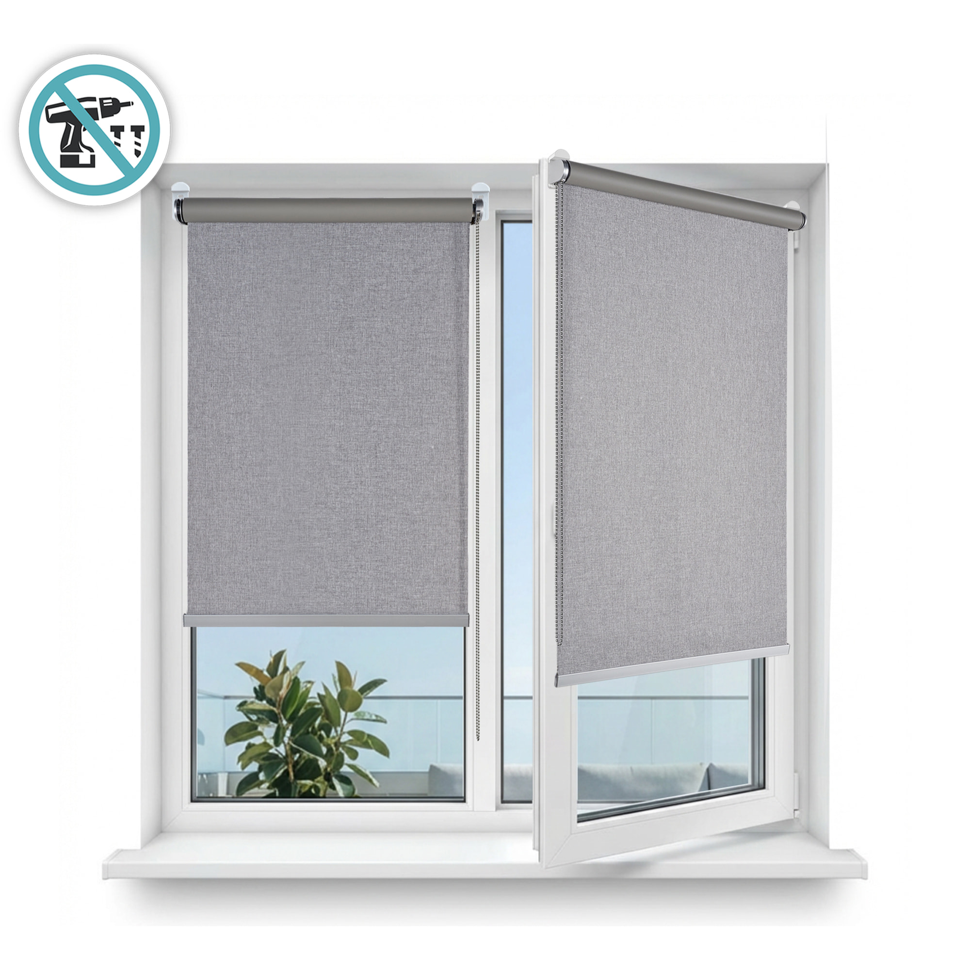 Store Occultant DREAM sans perçage Texture Gris