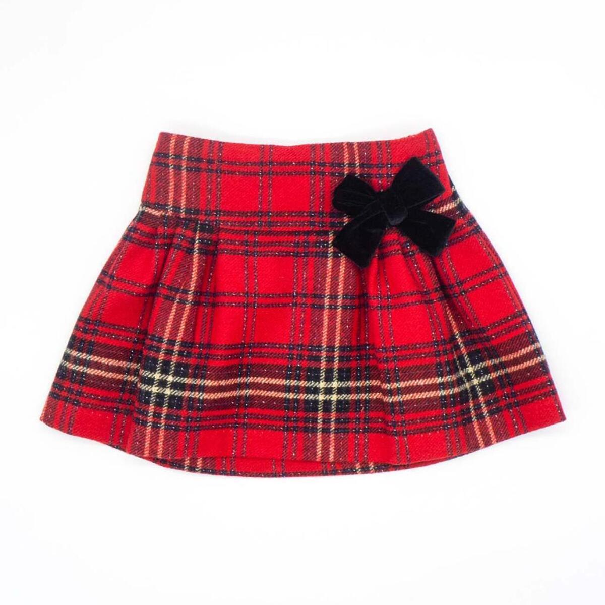 Falda a cuadros con lazo