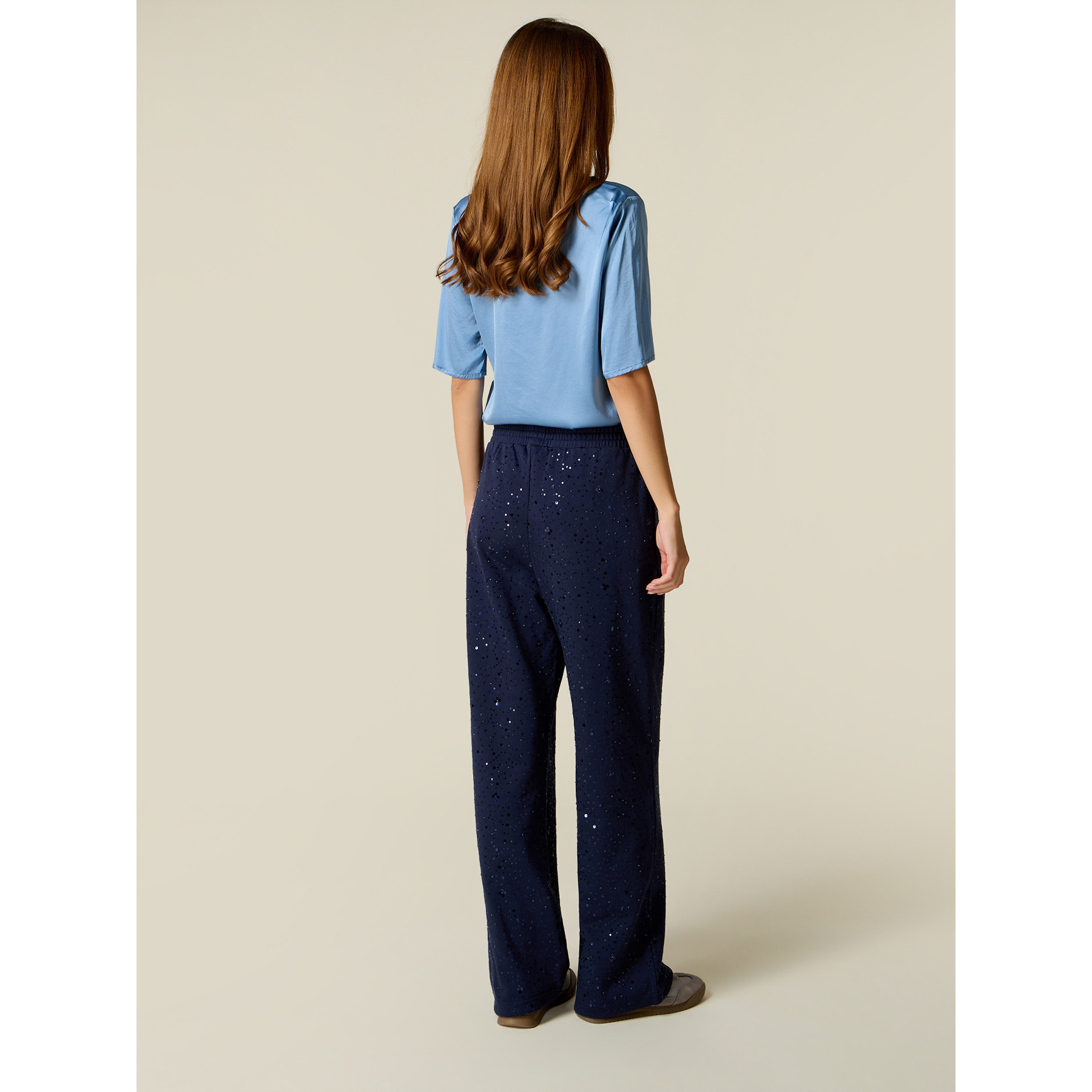 Oltre - Joggers in felpa con paillettes - Blu