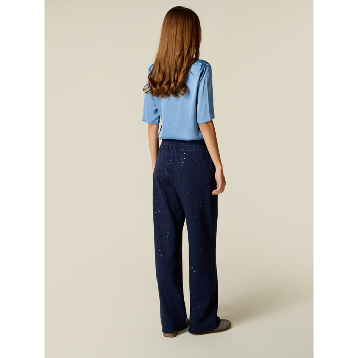 Oltre - Joggers in felpa con paillettes - Blu