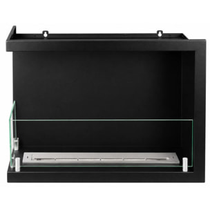 Sutri 60 - Camino a Bioetanolo da Incasso Angolare Sinistro 60x45x22,4 cm con Bruciatore 1,5lt in Acciaio