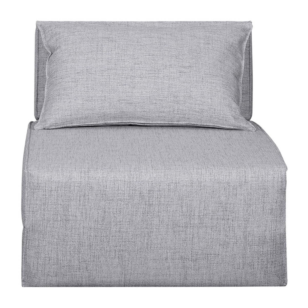 Chauffeuse 1 place convertible en tissu gris clair VICTOR