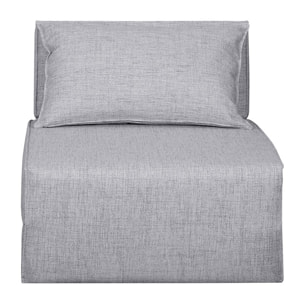 Chauffeuse 1 place convertible en tissu gris clair VICTOR
