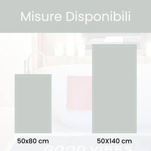 Tappeto Bagno, Tappeto Doccia Antiscivolo, Assorbente, Lavabile, 50x80 cm, Tappetino Magico per Bagno e Cucina. Modello: Good Vibes