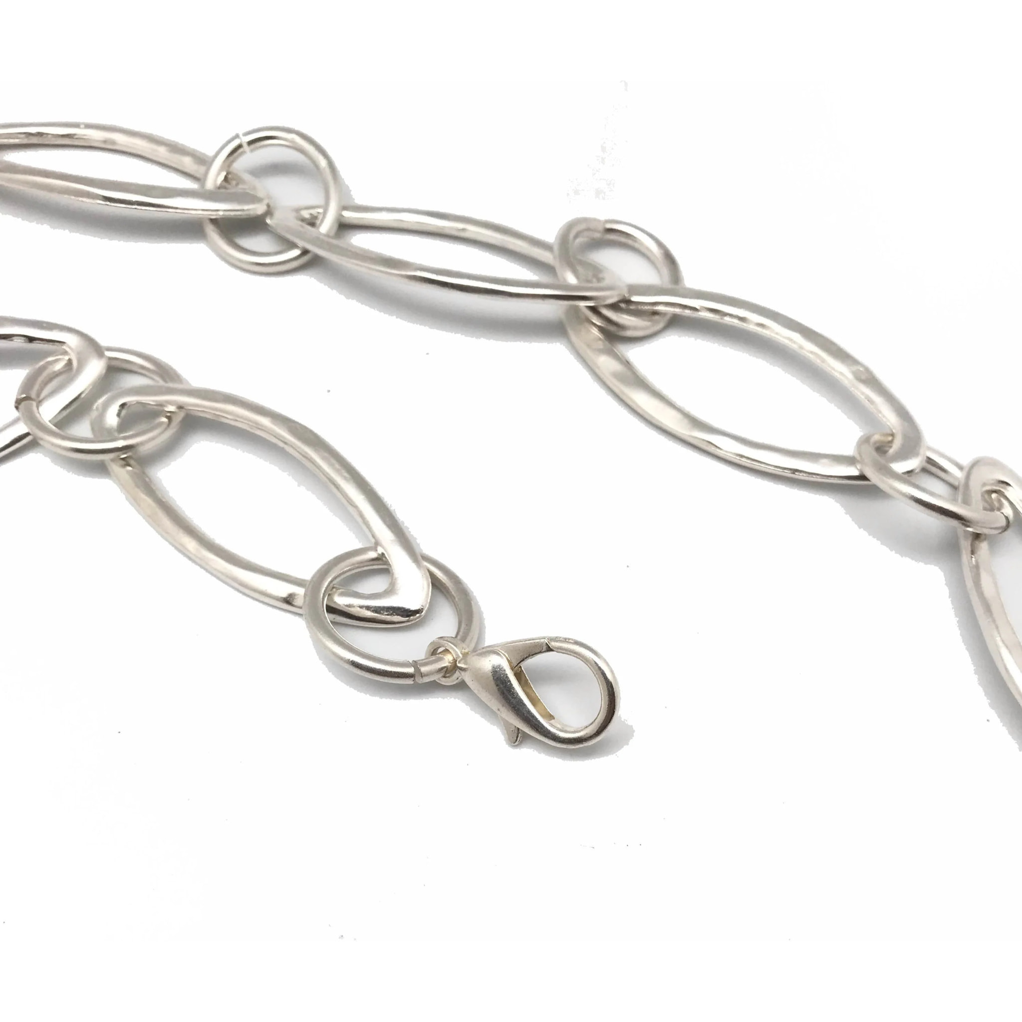Cinturón cadena de metal plata chapado rombo