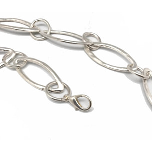 Cinturón cadena de metal plata chapado rombo