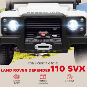 Coche Eléctrico para Niños con Licencia Land Rover 12V Coche de Batería para Niños con Control Remoto Sistema de Suspensión USB MP3 Velocidad Ajustable Faros Blanco