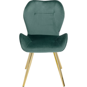 Chaise Viva velours vert et or Kare Design