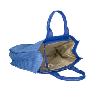 Borsa a mano da donna - Modello False - Misto pelle e tessuto - 31.0 x 41.5 x 15.5 cm