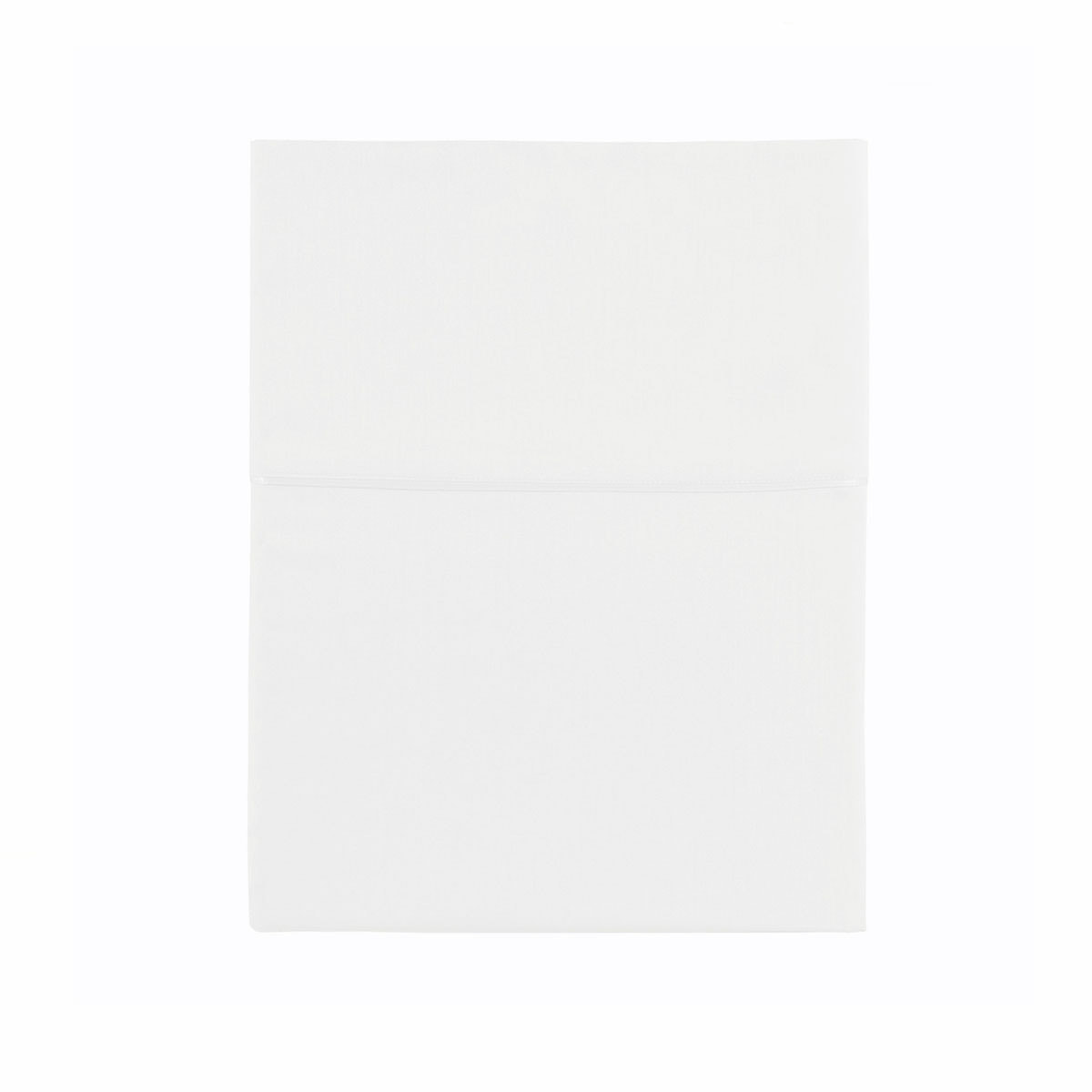 Drap plat uni en satin de coton, TEOPHILE, Blanc Neige