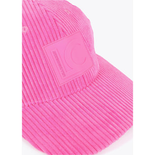 Berretto in velluto a coste con logo