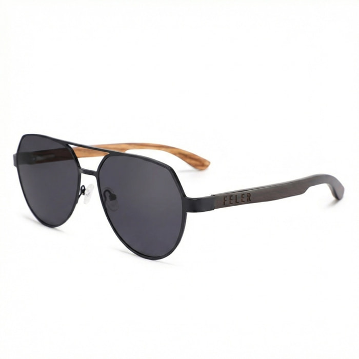 Gafas de Sol Feler 1805-1 Polarizadas de Madera Unisex 57 mm