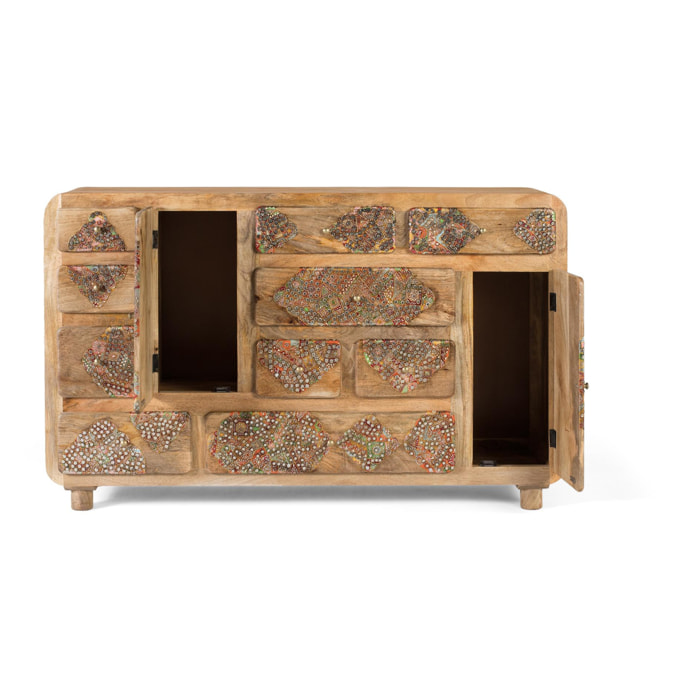 Aparador de Madera de Mango Estilo Boho Étnico