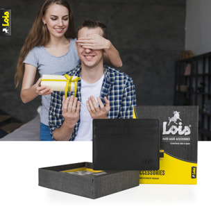 Tarjetero Piel Hombre Lois Lubbock Negro