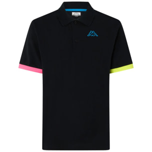 Polo Shirts Kappa Uomo Logo Trio Nero