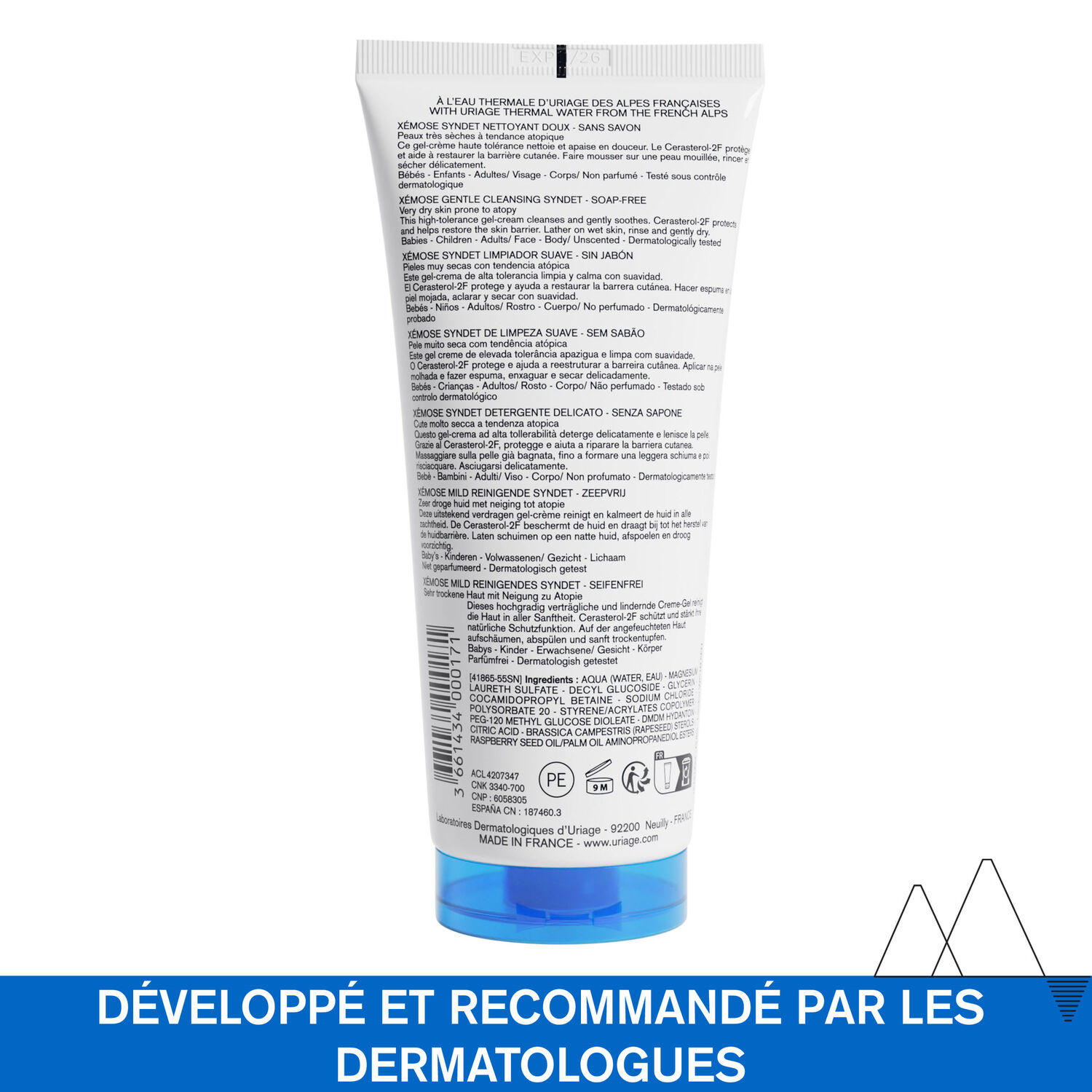 Xémose C8+ - Syndet Nettoyant Doux - Gel-Crème Nettoie, Apaise & Protège
